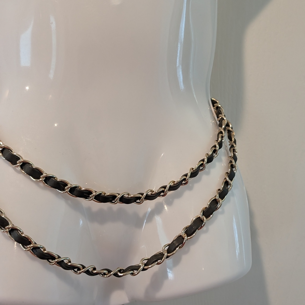 Express Black and Gold Chain Belt